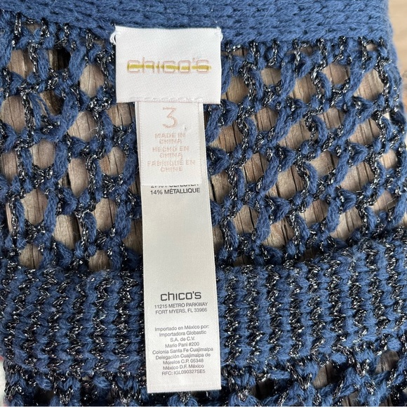 Chico’s boatneck crocheted fisherman sweater! - Picture 6 of 7